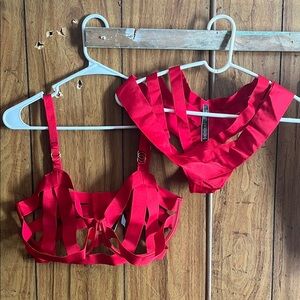 Victoria’s Secret Red Strappy Women's Intimate Set